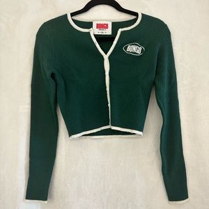 Cropped forest green sweater